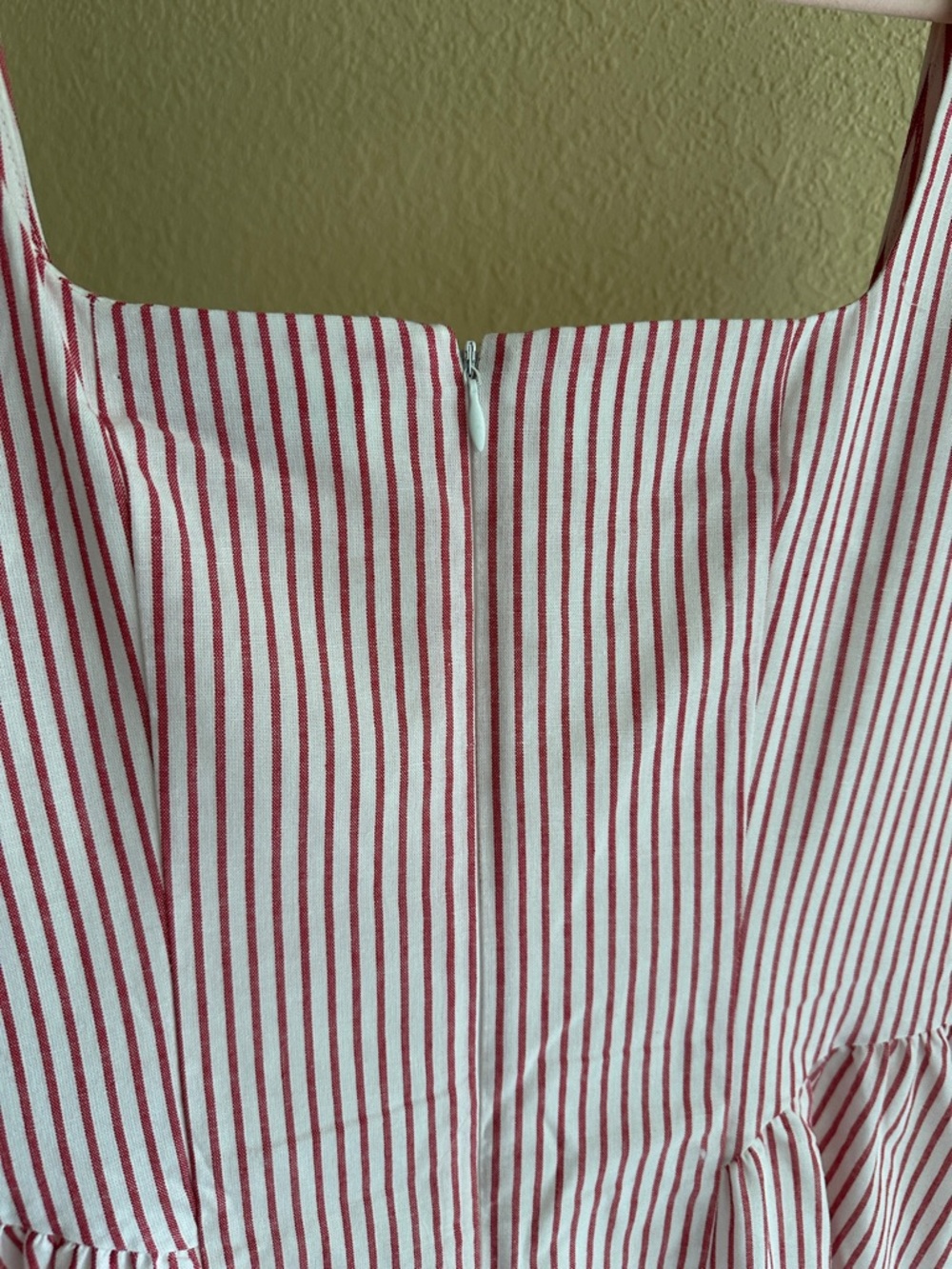 Wayf Red and White Striped Midi Dress - Picture 7 of 8